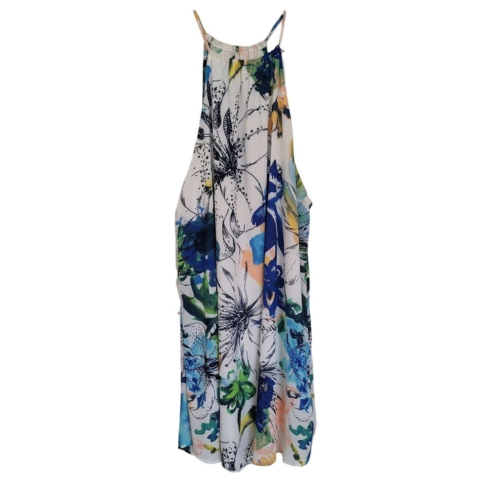 Mahina Women's Floral Halter Sleeveless Dress Multicolor Size L